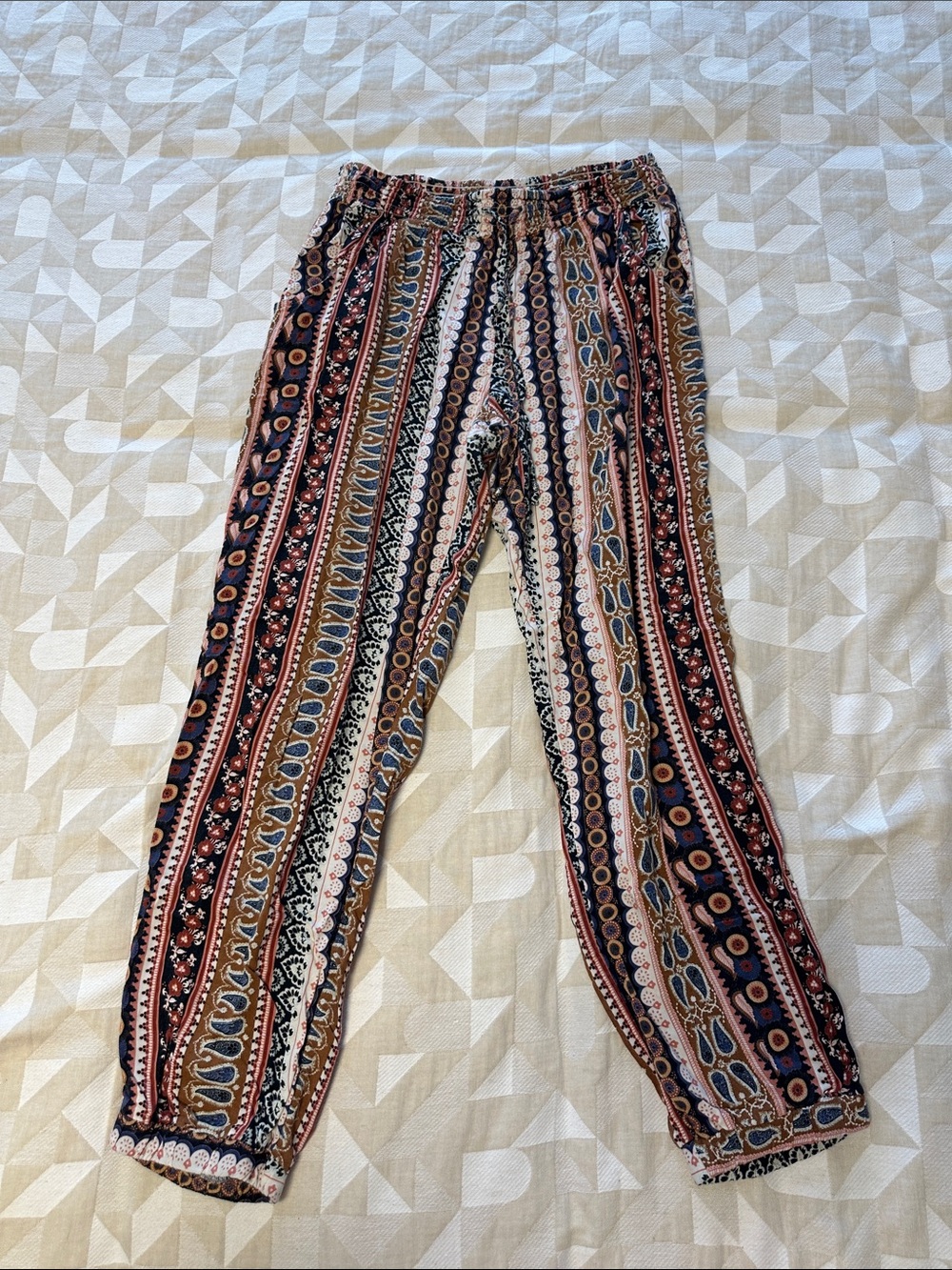 American Eagle Outfitters Multi-Color Boho Paisley Pants